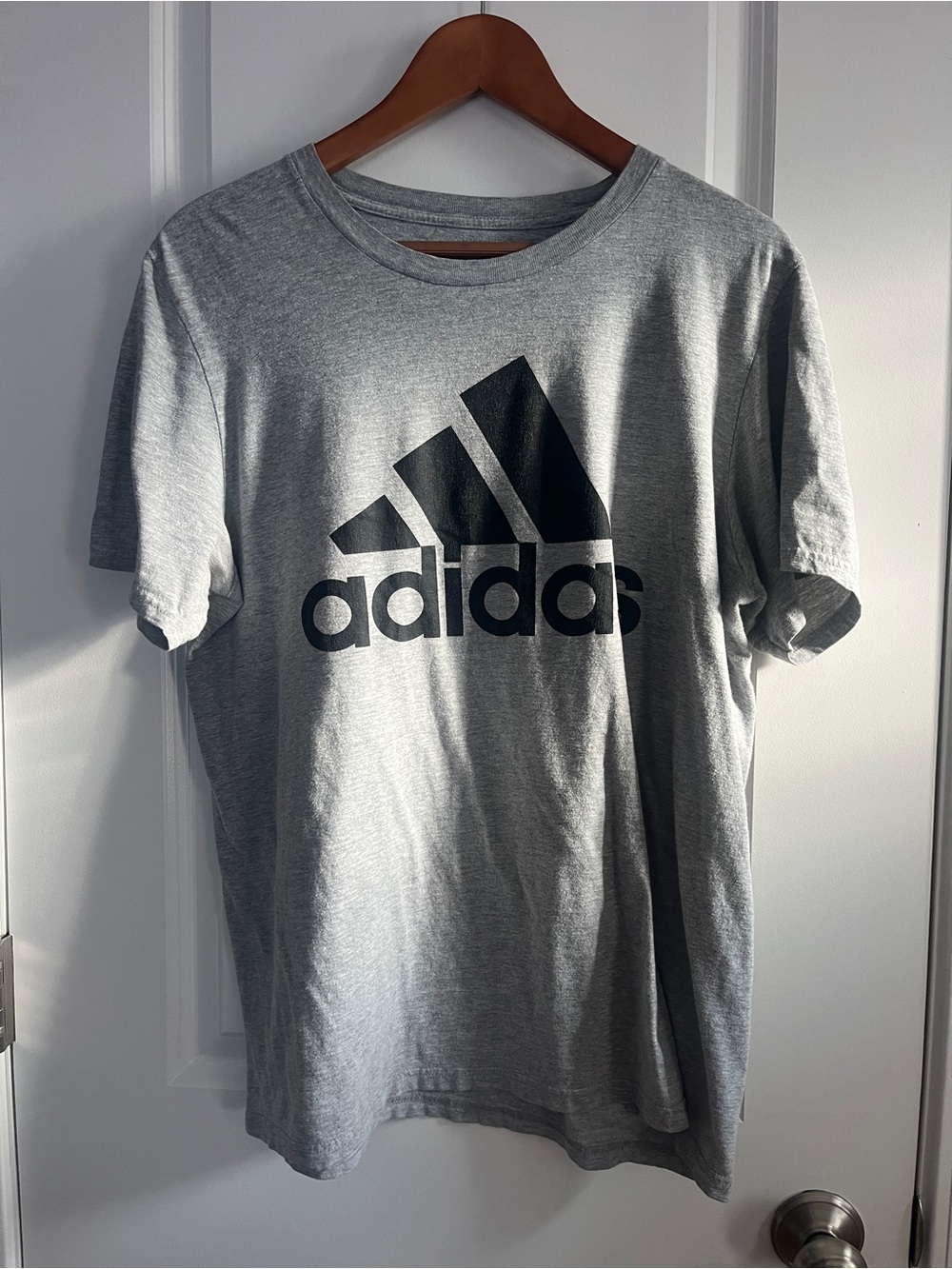 adidas Men's Light Gray Tee with Black Logo